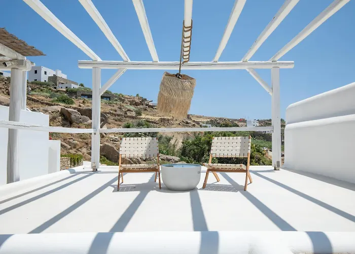 Ferienhaus Mykonos Stone Villa Kalo Livadi Sea View *